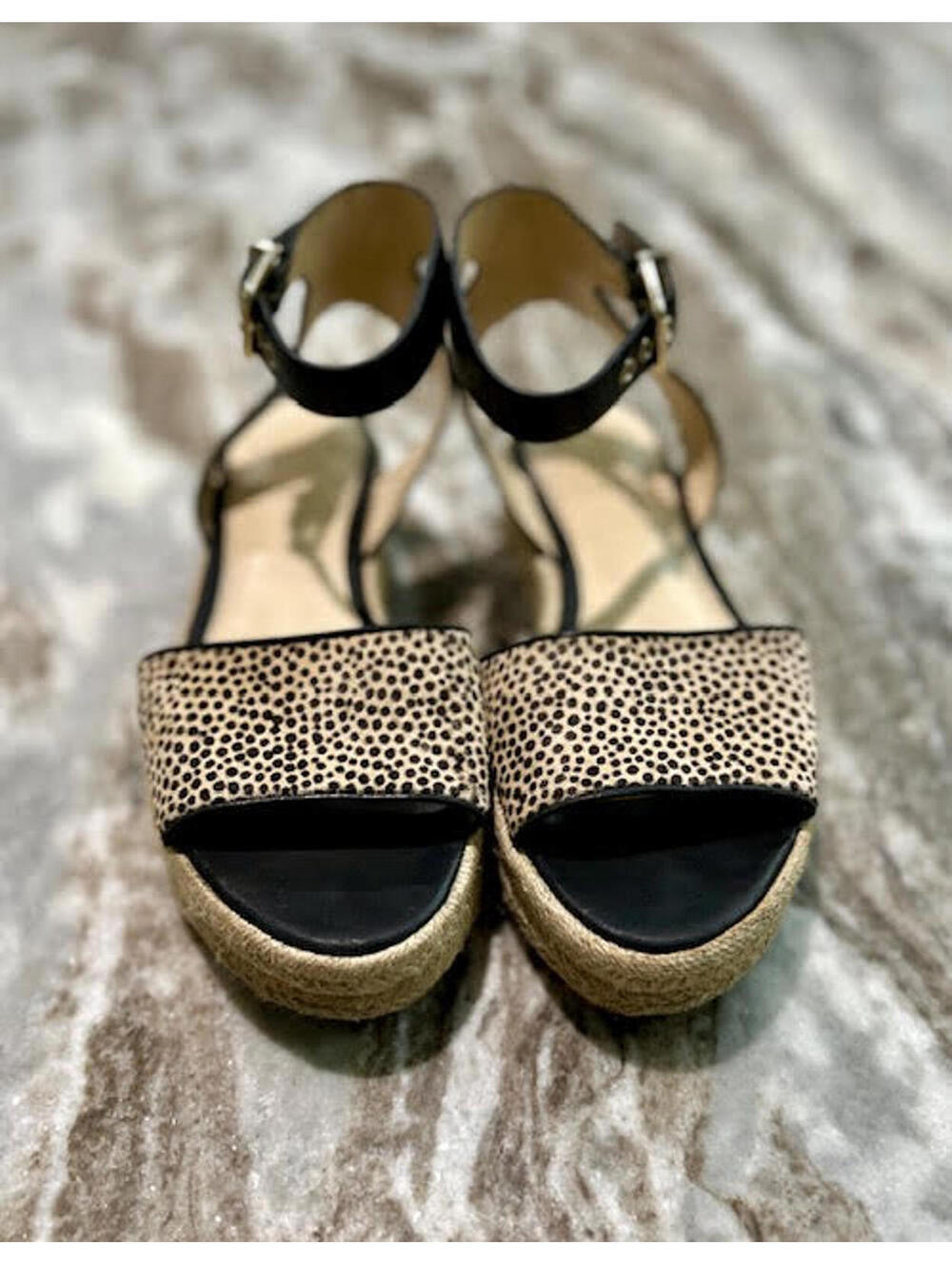 🐆 Vince Camuto Micro-Leopard Cow Hair Espadrilles 6.5 — GUC - Picture 3 of 8